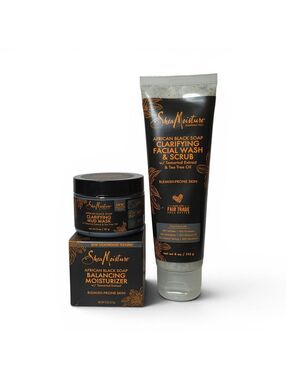 Shea Moisture African Black Soap Moisturizer, Mud Mask Facial Wash & Scrub